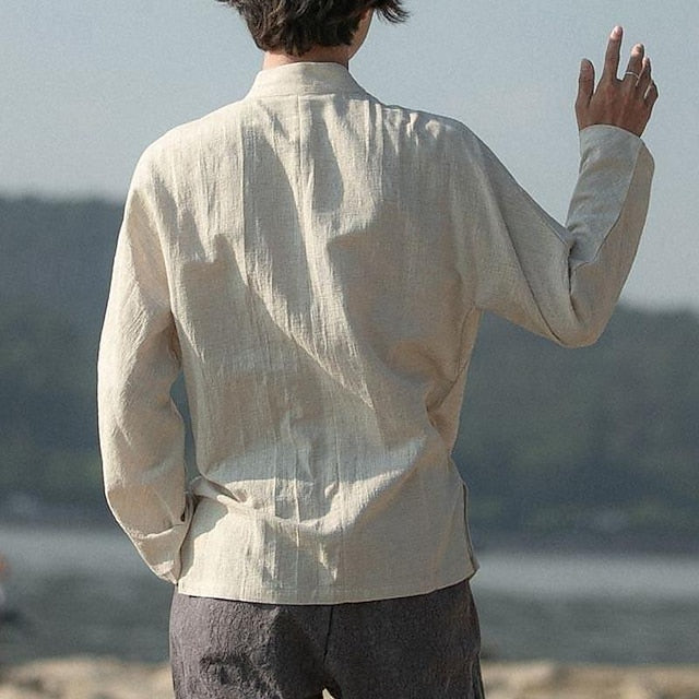 Beach Coconut Men's Hawaiian Shirt Summer Linen