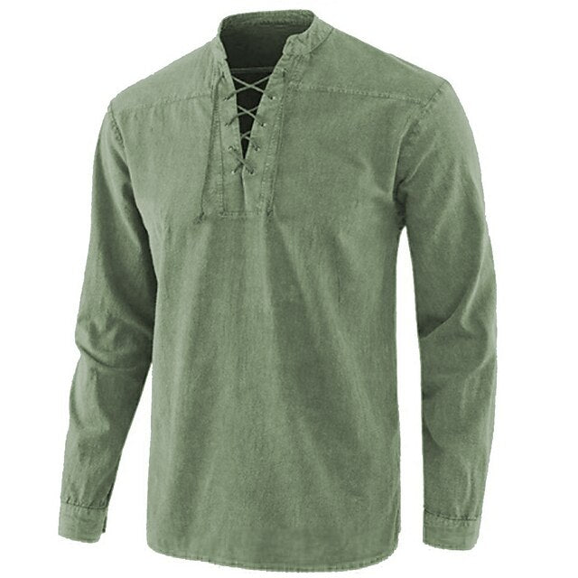Collar Summer Band Men's Light Black Shirt