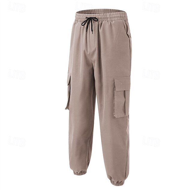Casual Drawstring Cargo Trousers Men's Joggers Pants