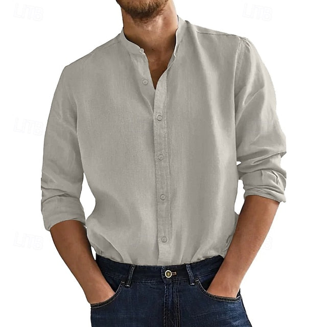 Shirt Men's Collar Beach Summer Wear Band