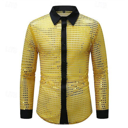 Men's Button Shirt Up Disco Prom Casual