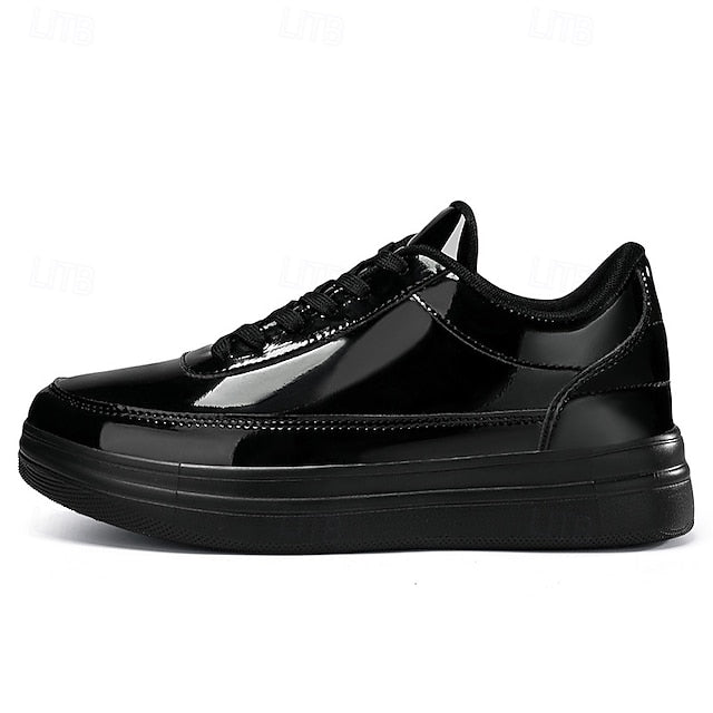 Stylish Gold Sneakers Low-Top – Men's Lace-Up Metallic