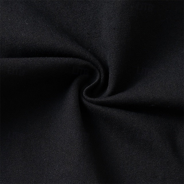Up Button Summer Men's Black Shirt Casual