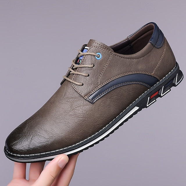 Shoes Everyday Men's Casual – Brown Lace-Up Comfortable