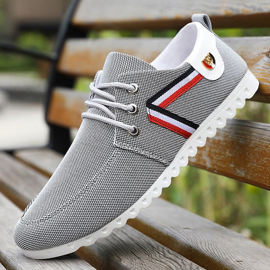 and Navy Nylon Tan Casual Men's Sneakers – Breathable