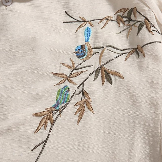 Men's Cotton Linen Shirt White