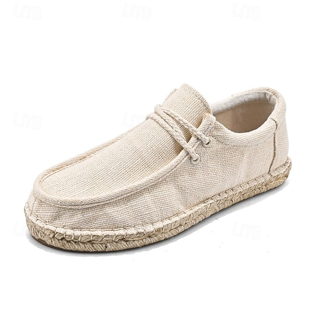 with Men's Rope – Beige Detail Loafers Casual Espadrille