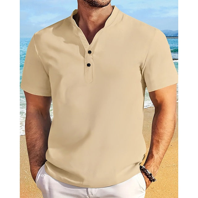 Button Summer Up Casual Men's Beach Shirt