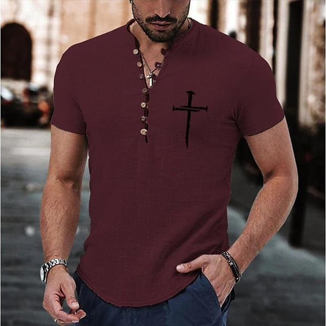 Shirt Summer Popover Beach Men's Casual