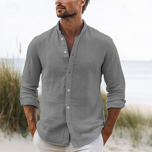 White Up Pink Button Black Summer Men's Shirt