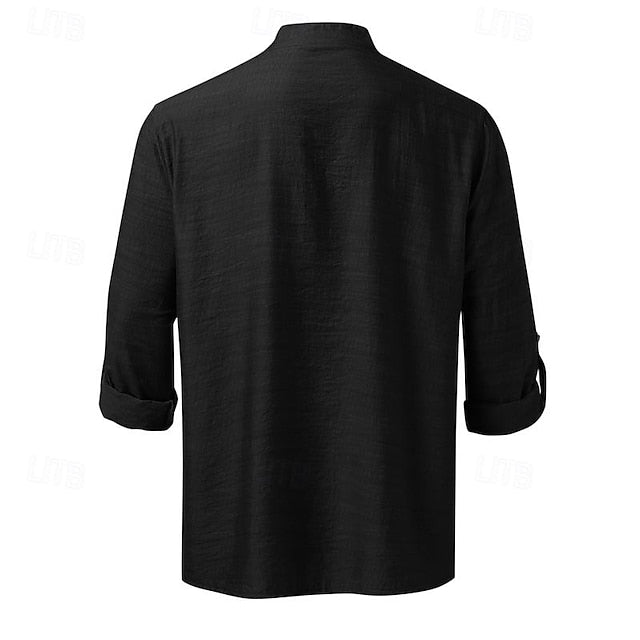 Linen Chinese Men's Shirt Collar Cotton