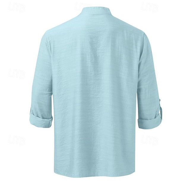 Linen Chinese Men's Shirt Collar Cotton