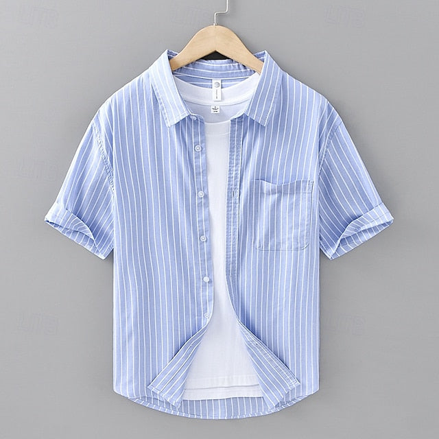 Casual Button Up Shirt Beach Men's Summer