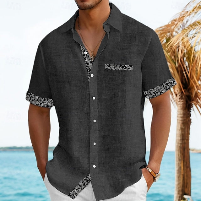 Men's Shirt Beach Summer Linen Untucked