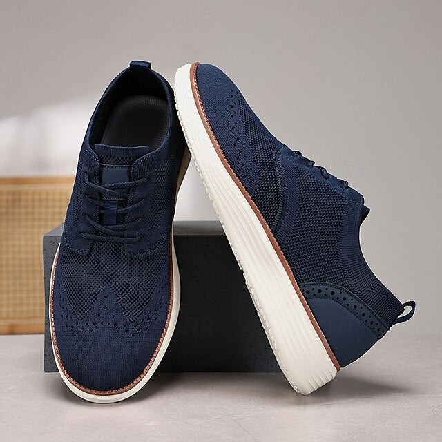 Lace-Up - Sneakers Men's Breathable Brogue Knit Casual
