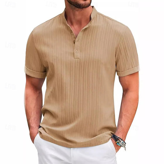 Beach Men's Casual Button Shirt Summer Up