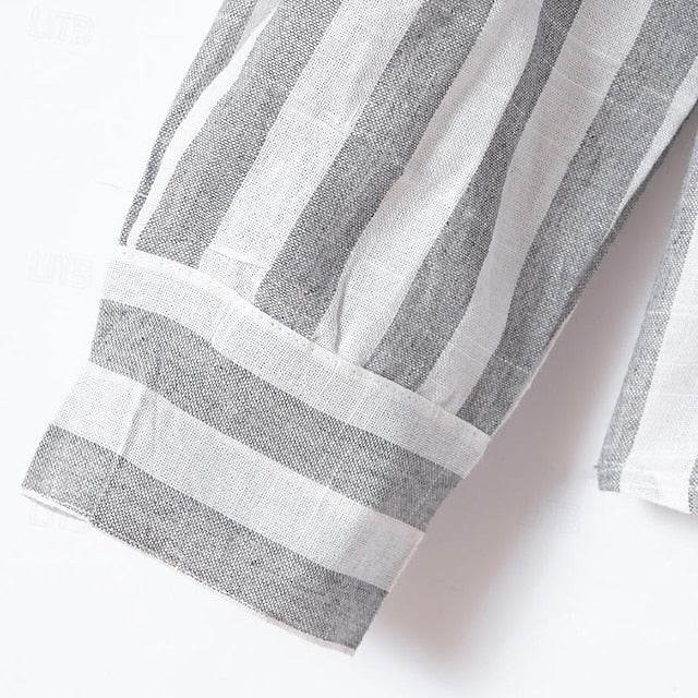 Shirt Summer Casual Beach Men's Up Button