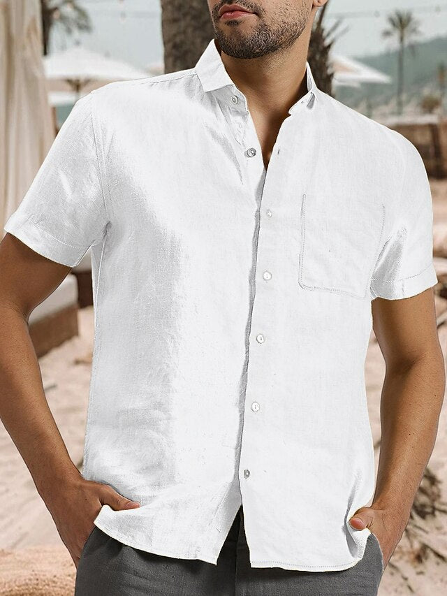 Shirt Cotton Summer Men's Linen