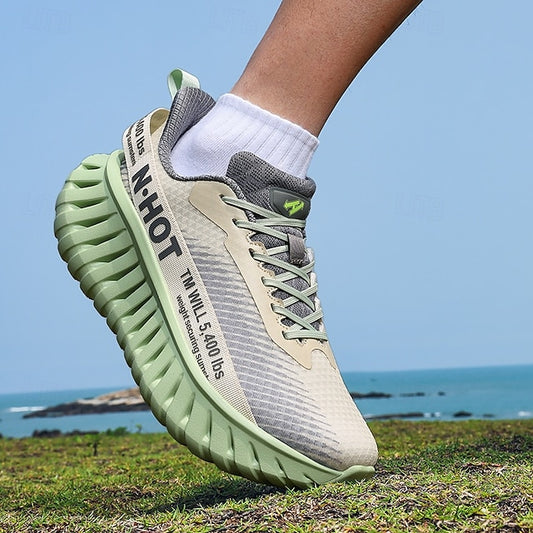 Beige Green and with Light Sneakers Running Men's