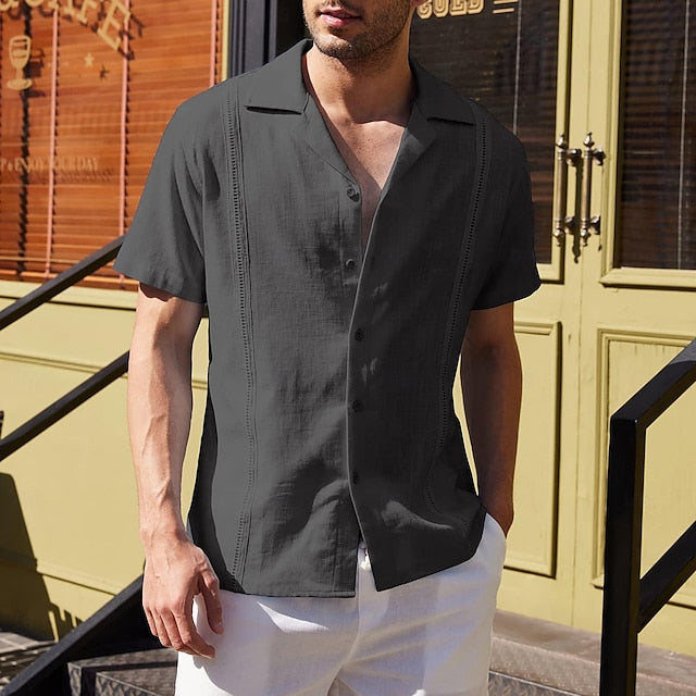 Men's Hawaiian Linen Summer Shirt Beach