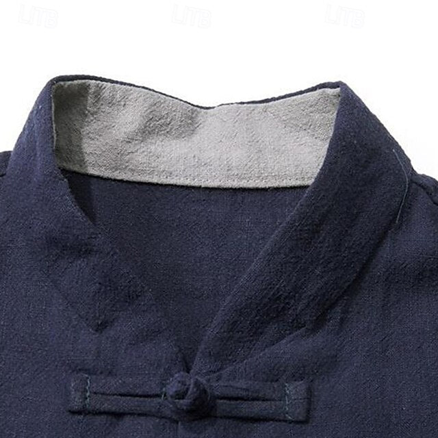 Button Up Casual Linen Men's Shirt Cotton