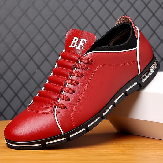 Faux Red Stylish Casual Leather – Sneakers Men's