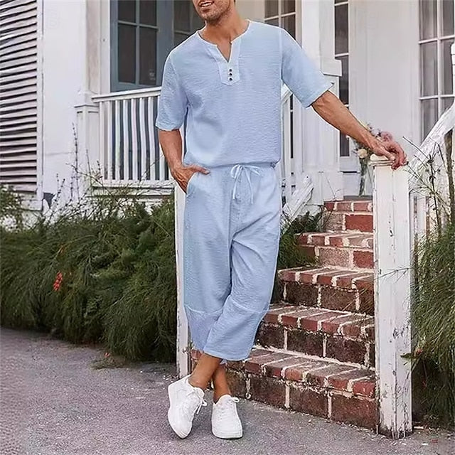 2 Shirt Set Piece Men's Sets Matching Summer