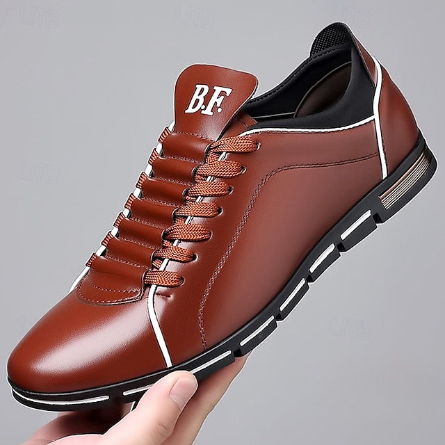 Faux Red Stylish Casual Leather – Sneakers Men's