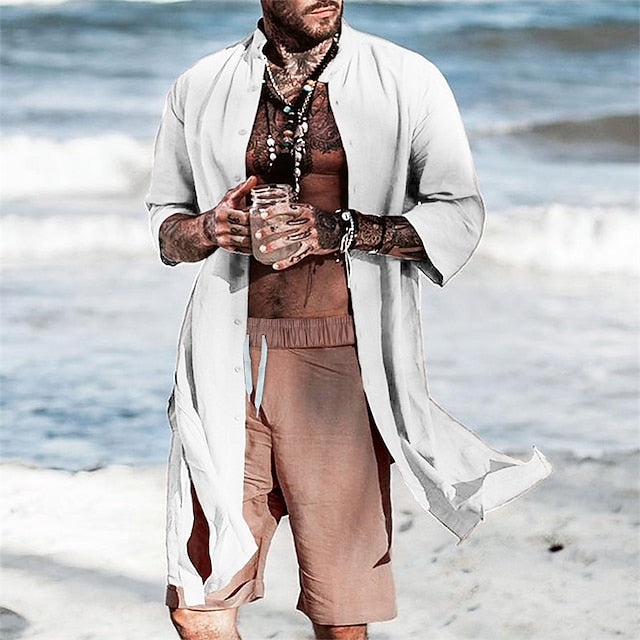 Summer Casual Vacation Men's Beach Shirt Plain