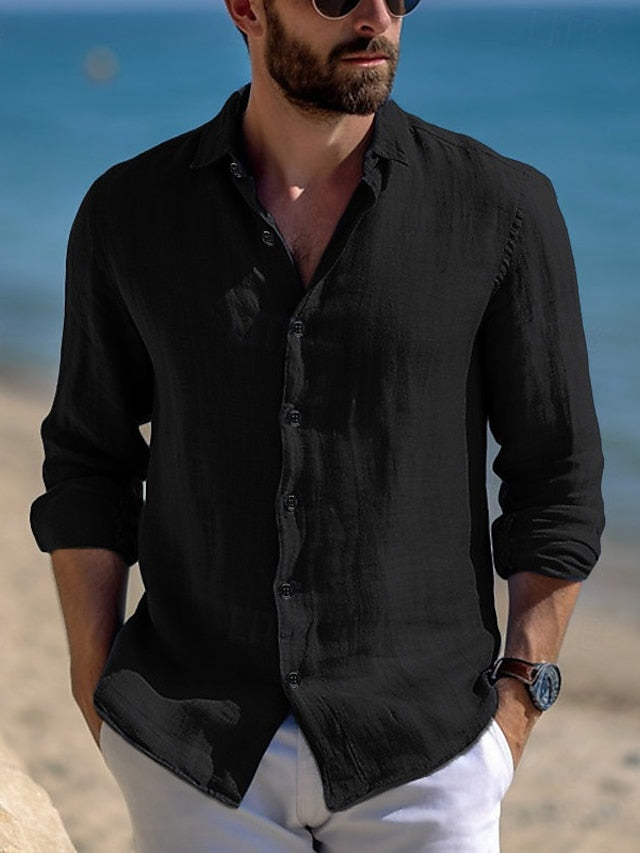 Shirt Wear Beach Linen Summer Casual Men's
