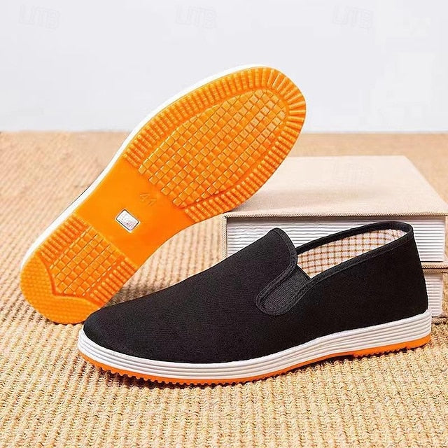 Canvas Anti-Slip Black Sole – Men's Shoes Slip-On with
