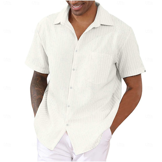 Summer Button Up Striped Men's Shirt