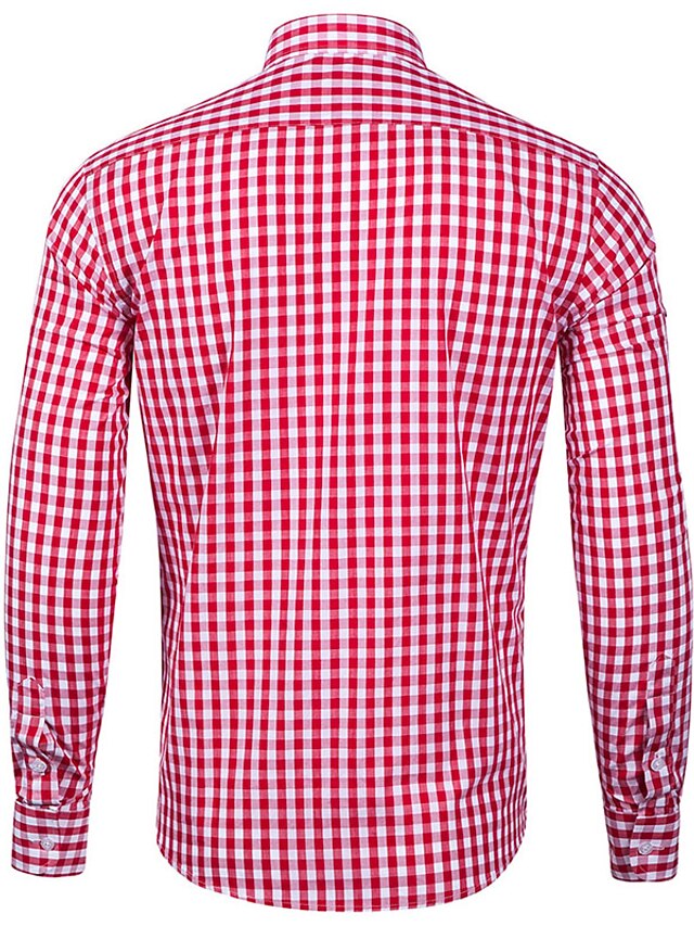 Men's Shirt Shirts Casual Button Checked Up