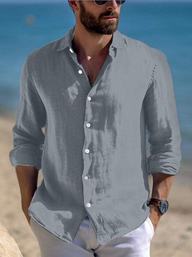 Shirt Wear Beach Linen Summer Casual Men's