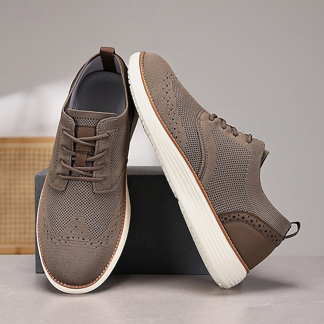 Lace-Up - Sneakers Men's Breathable Brogue Knit Casual