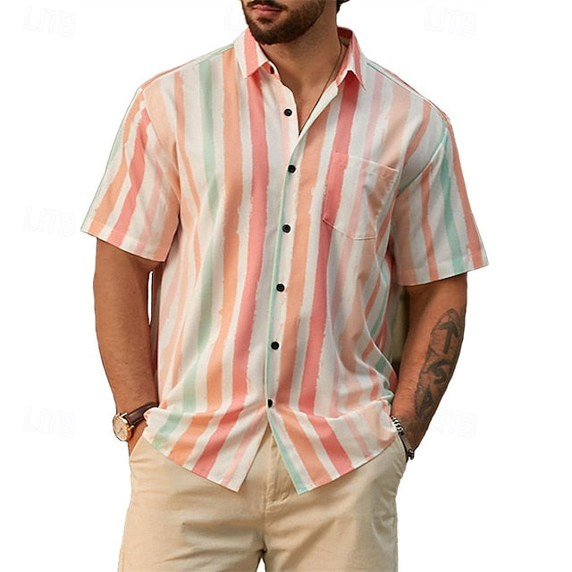 Button Beach Up Casual Shirt Men's Summer