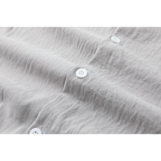 Shirt Men's White Linen Cotton Casual