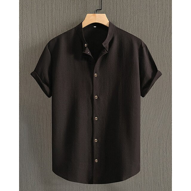 Summer Men's Up Casual Beach Button Shirt