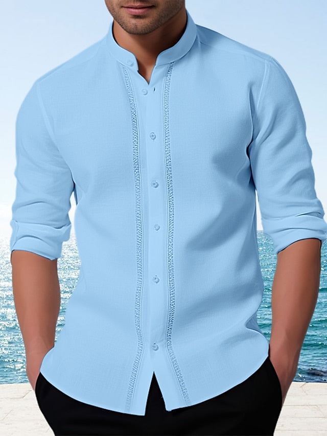 Chinese Mandarin Men's Collar Shirt