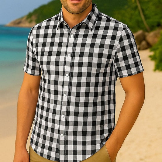 Up Summer Men's Casual Shirt Button Beach