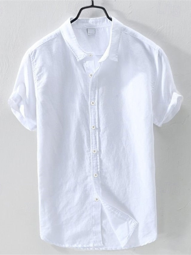Men's Button Linen Up Wear Summer Beach Shirt