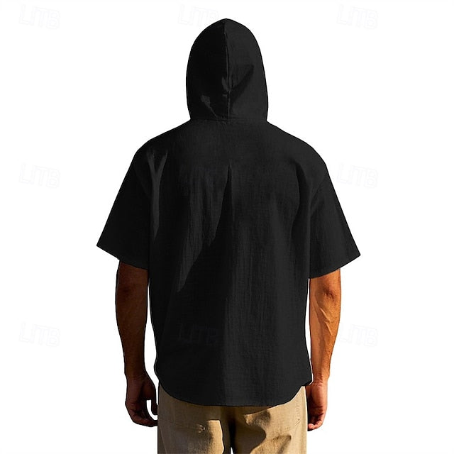 Cotton White Shirt Casual Men's Up Button