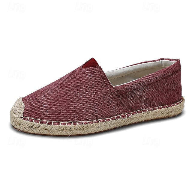 Shoes Slip-On Men's Rope with Canvas Red Espadrille Jute