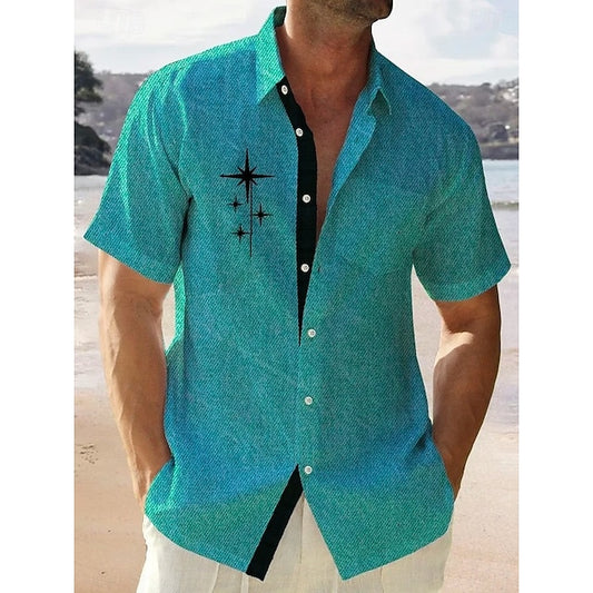 Up Beach Button Shirt Summer Men's Casual