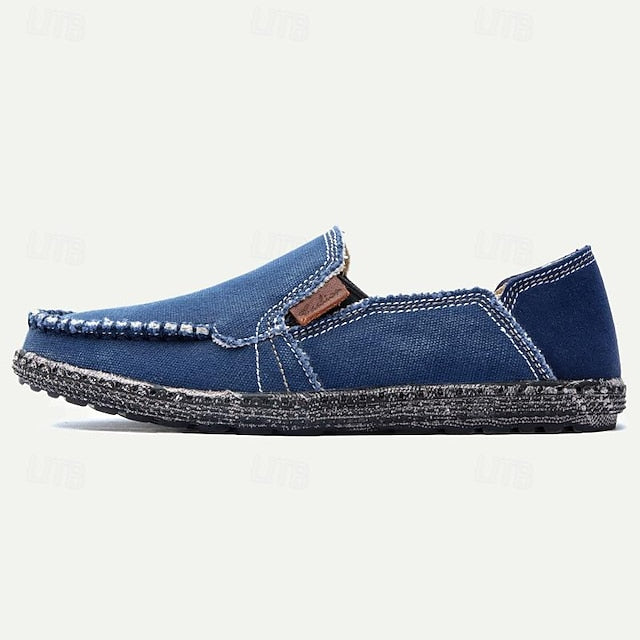 Men's Slip-On Casual Loafers Lightweight Canvas – and