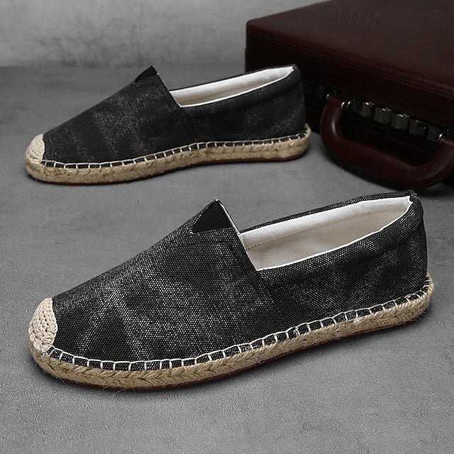 Shoes Slip-On Men's Rope with Canvas Red Espadrille Jute