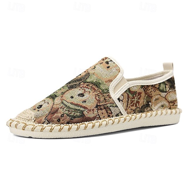 Shoes with Print Canvas Men's Animal Espadrille Slip-On