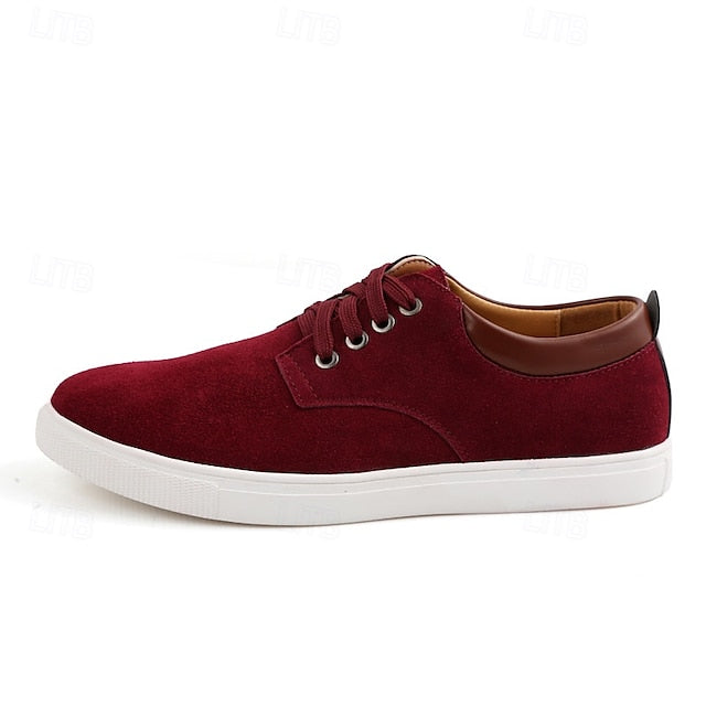 Brown Low-Top Men's Casual Suede Retro Lace-Up – Sneakers