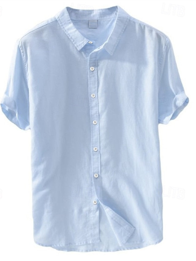 Men's Button Linen Up Wear Summer Beach Shirt