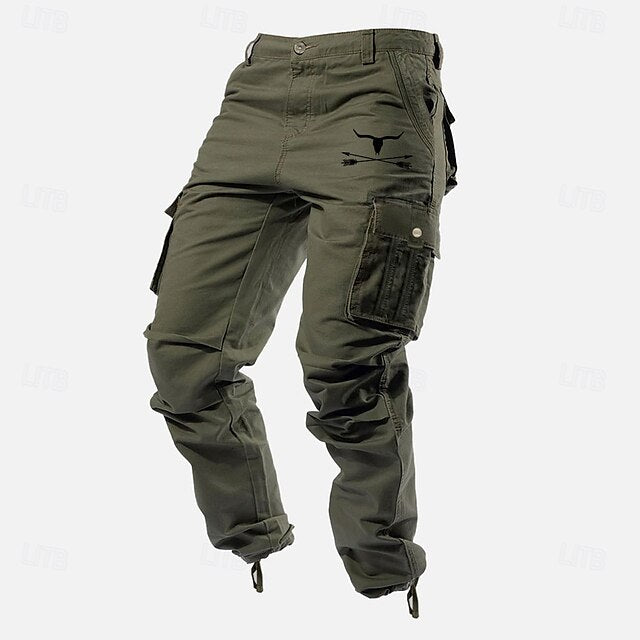 Pocket Pants Chinos Joggers Elastic Trousers Casual Men's